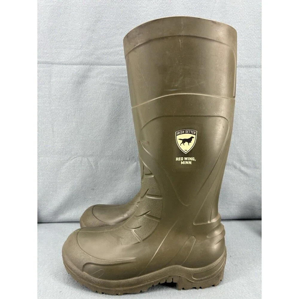 Irish Setter Red Wing 89011 Rubber Hunting Work Boots Green Men’s 8 Women’s 9